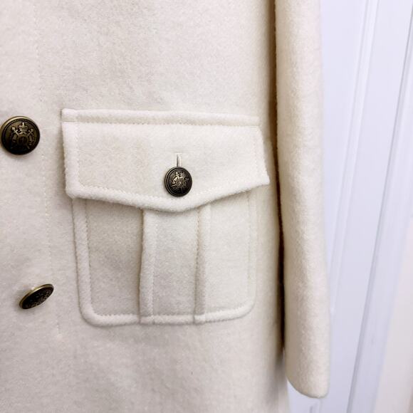 ME+EM Wool-Blend Military A-Line Coat in Natural (Size US 8) - Picture 10 of 14